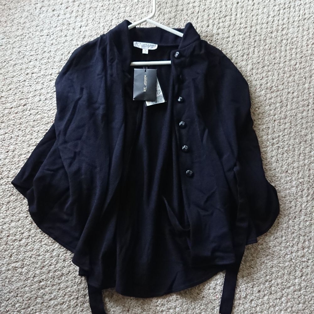 St. John wool Belted cape coat size S